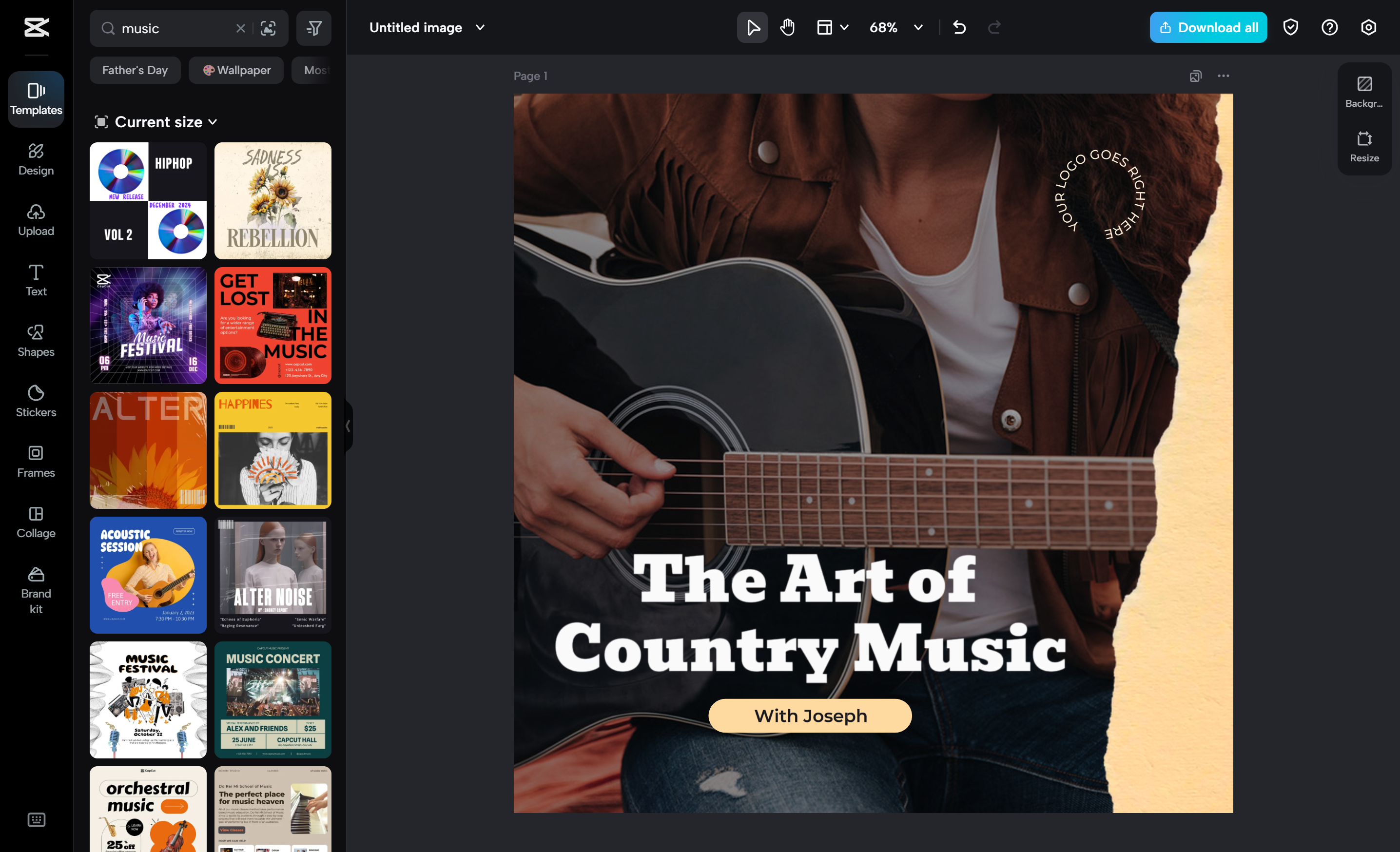 Antarmuka editor video desktop CapCut - alat terbaik untuk membuat posting Instagram yang menarik