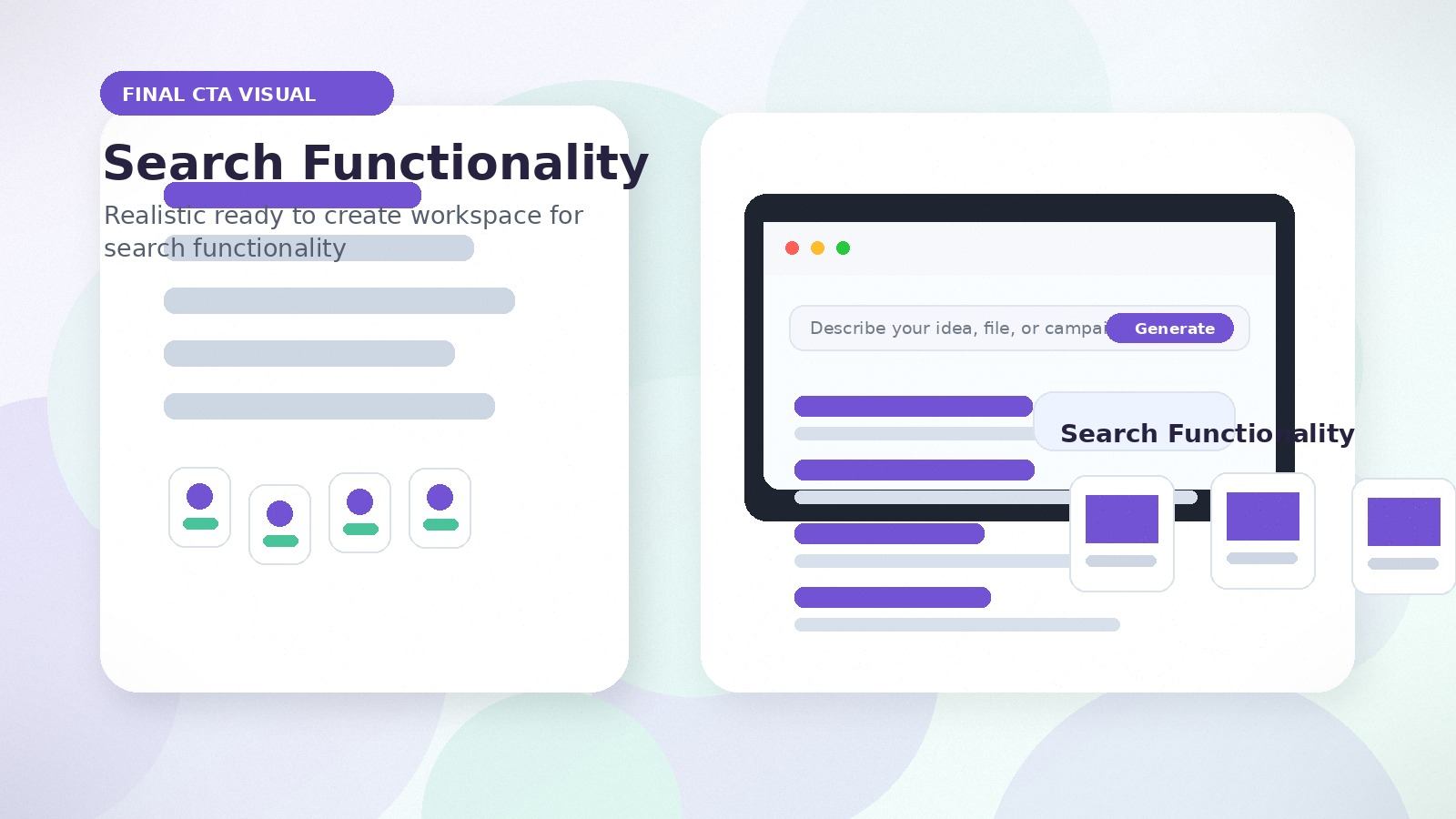 Search Functionality realistic final CTA visual visual for search functionality