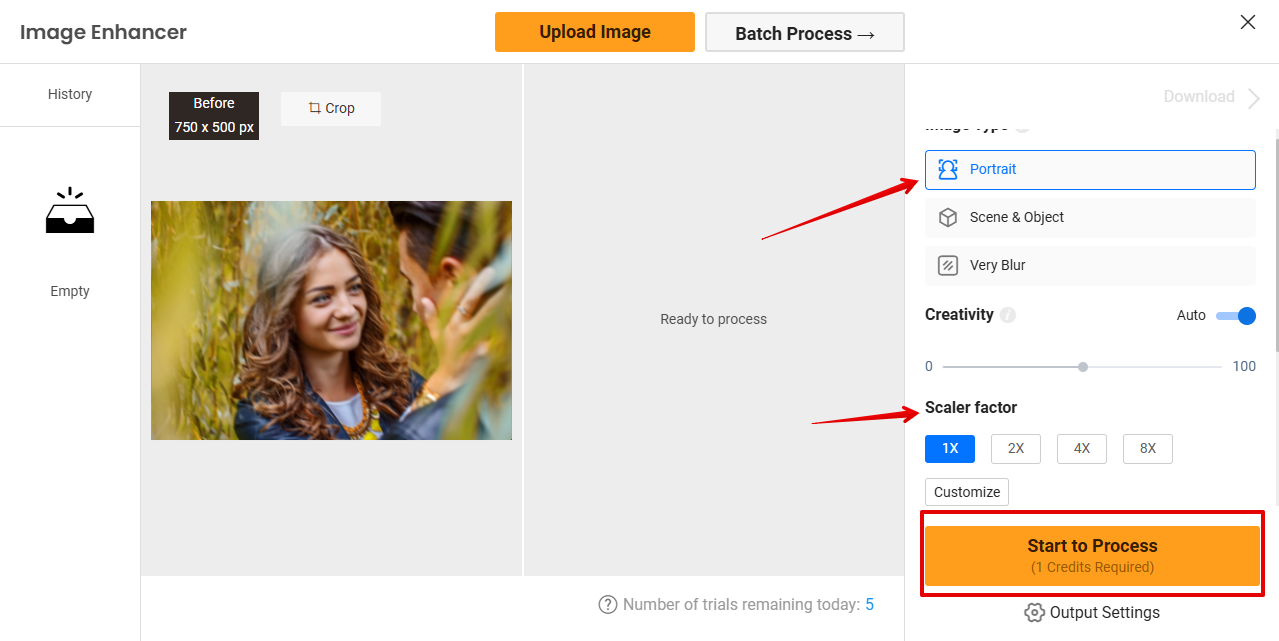 Imagen borrosa en VanceAI