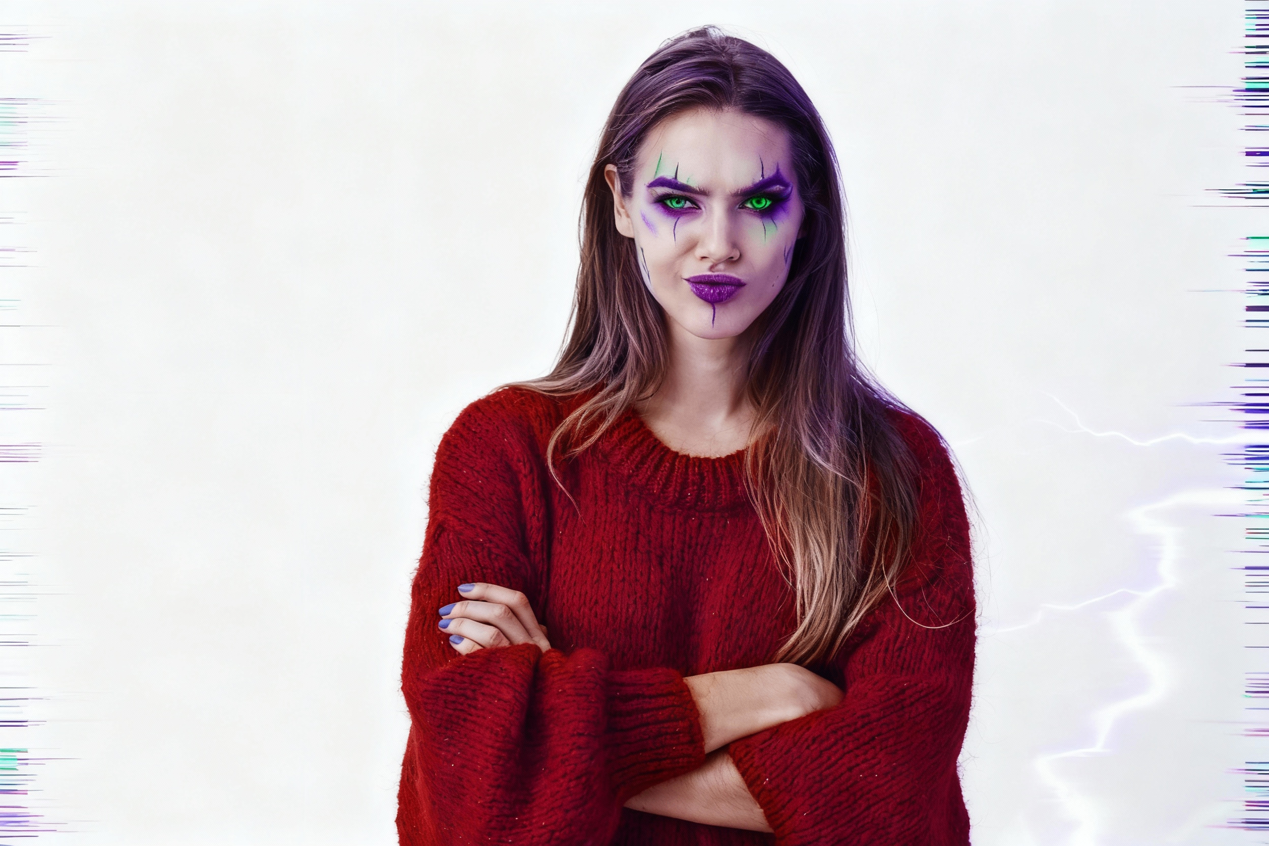 Witchcraft elegance with glitch effects