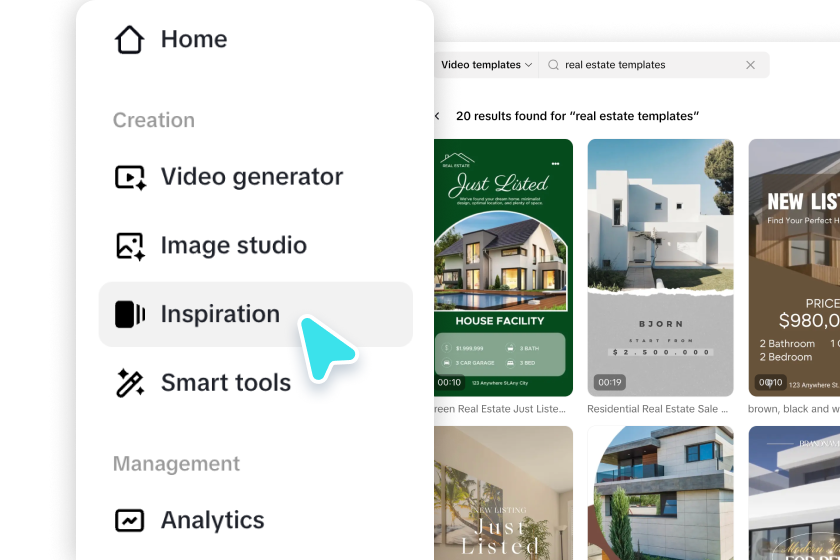 الوصول إلهام واختيار القالب 