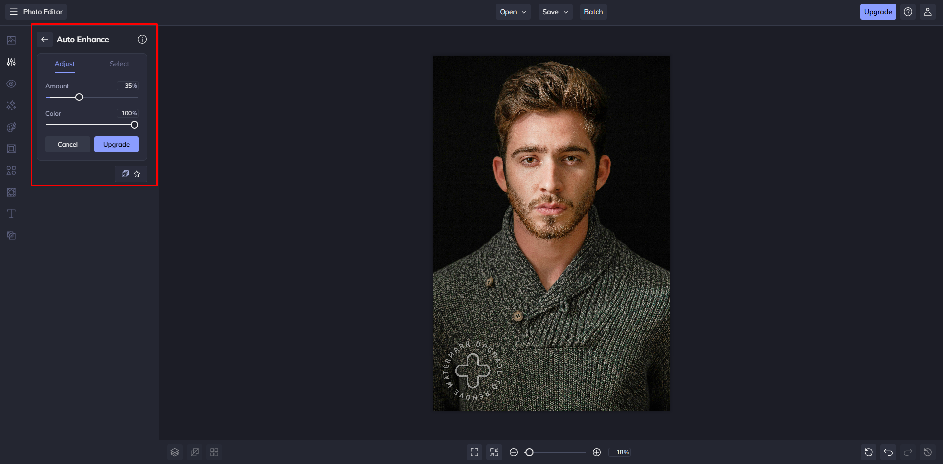 Verbesserung des Bildes mit dem BeFunky-Fotoeditor