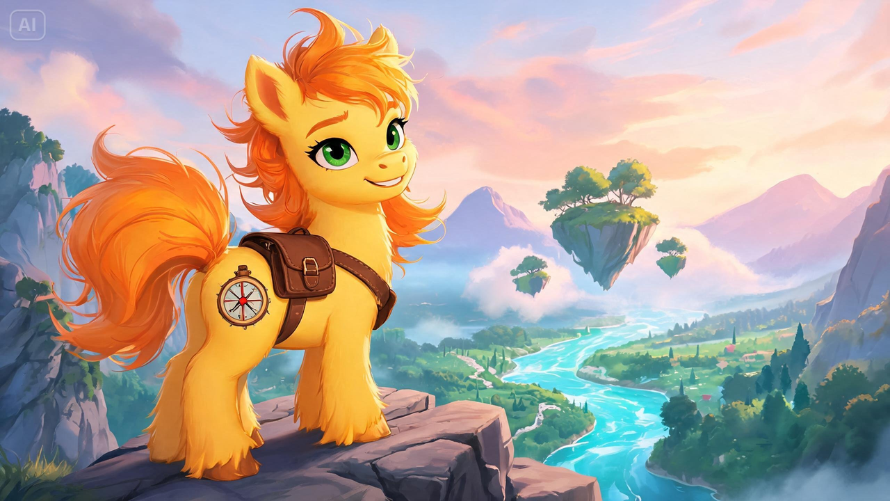 Aufforderung für ein tapferes Abenteurer-Pony