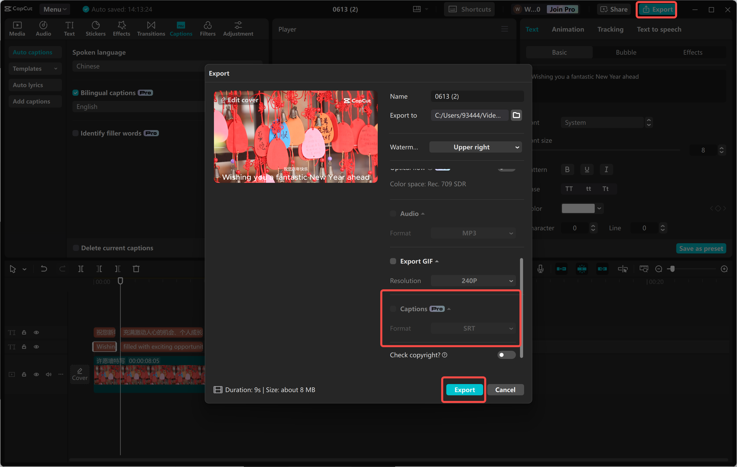 Mengekspor video dari editor video desktop CapCut