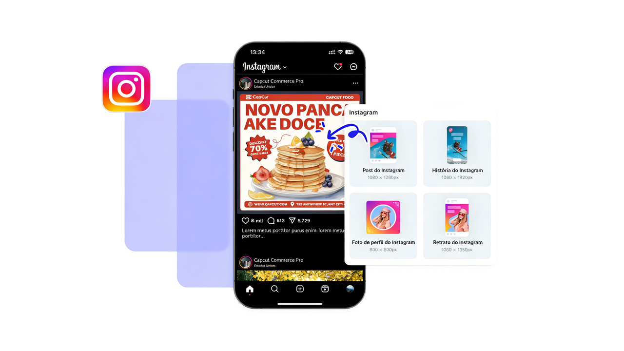 Redimensionar imagem online para Instagram com o Pippit