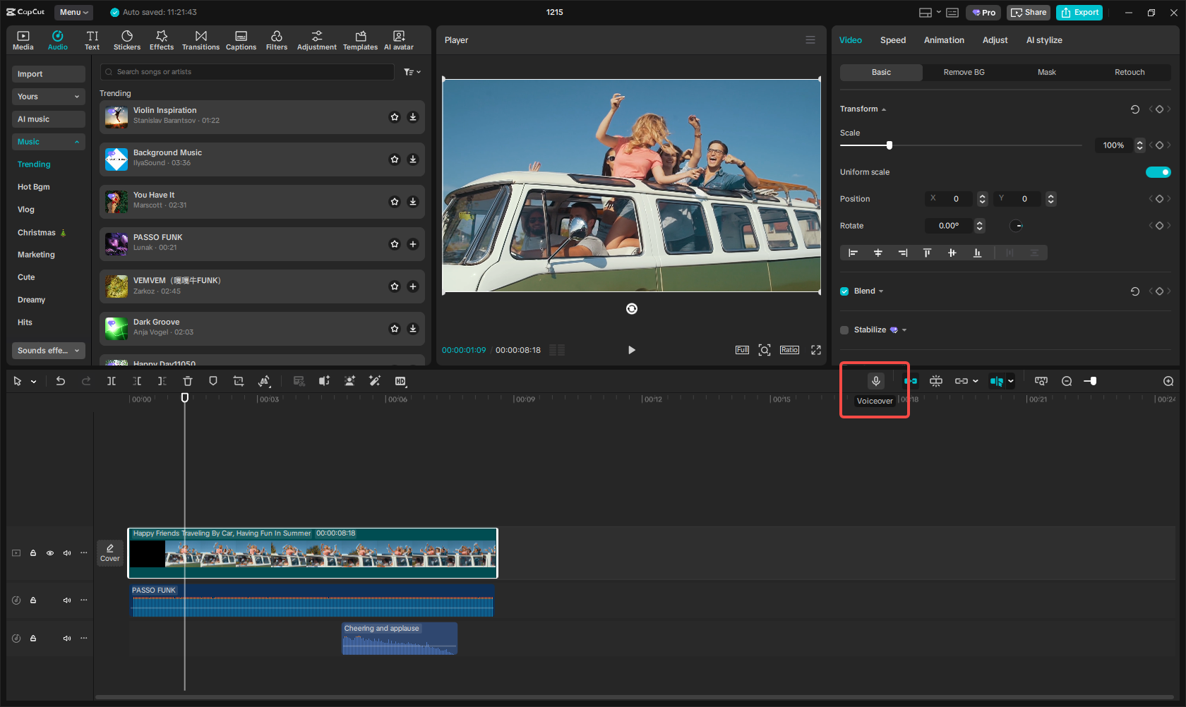 Add custom voiceover