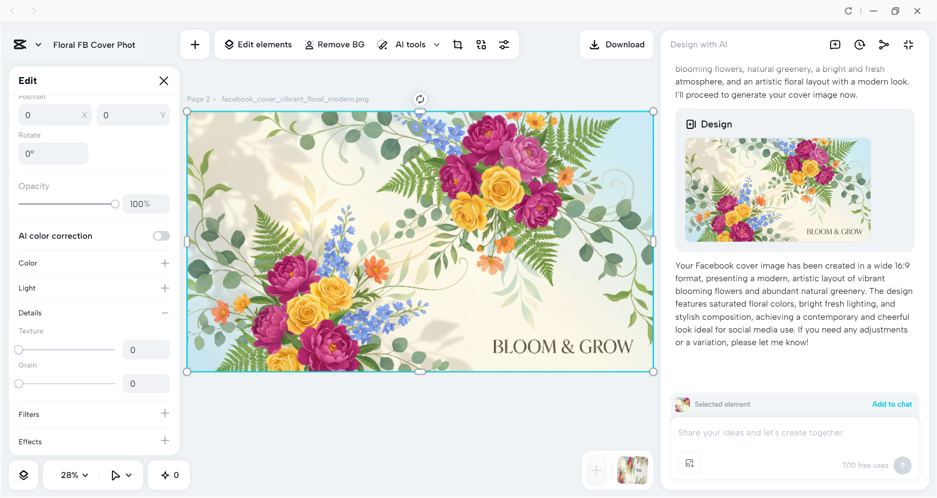 Interface of the CapCut desktop video editor - a professional tool for making Facebook covers