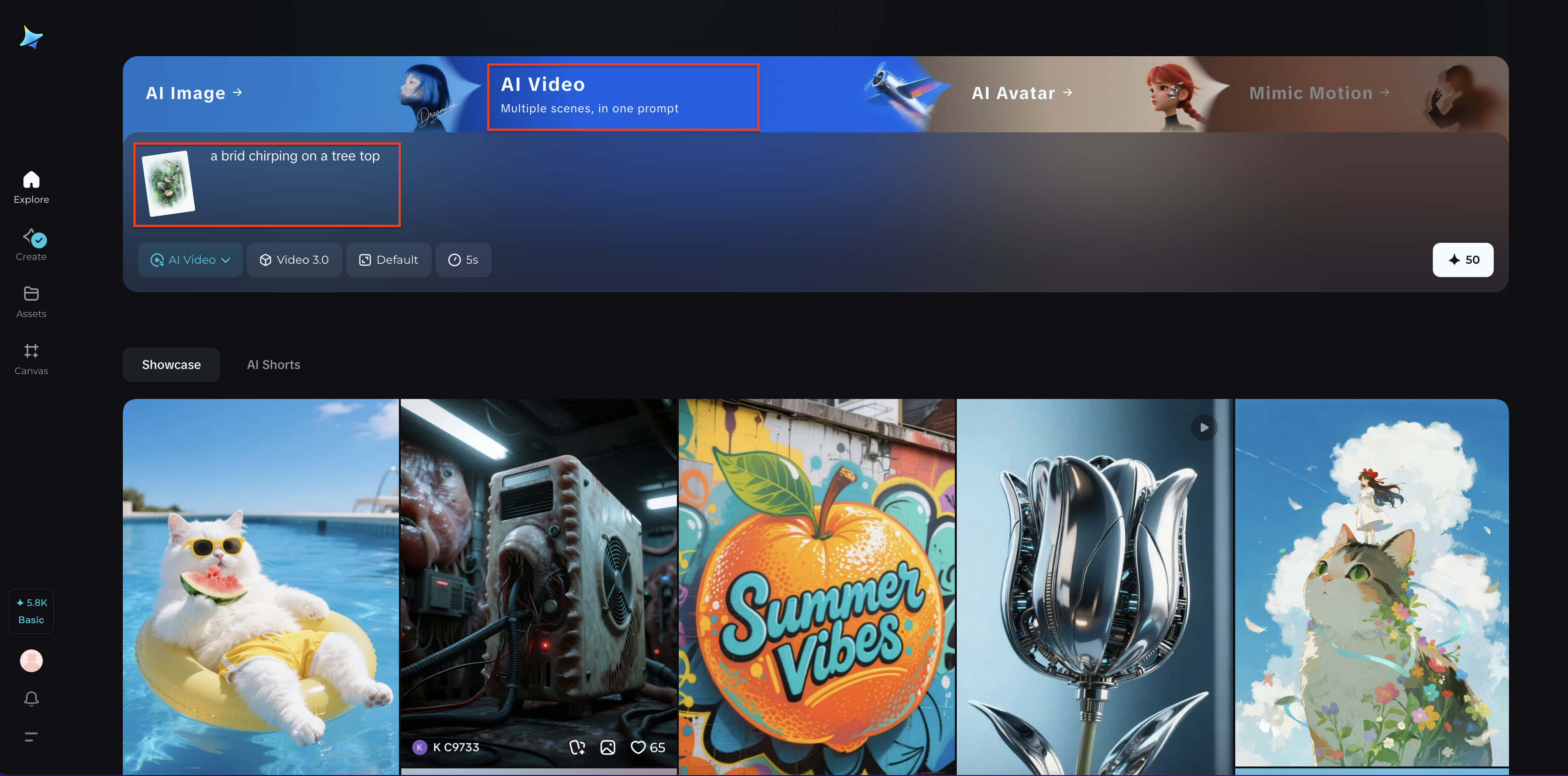 Upload image or write prompt