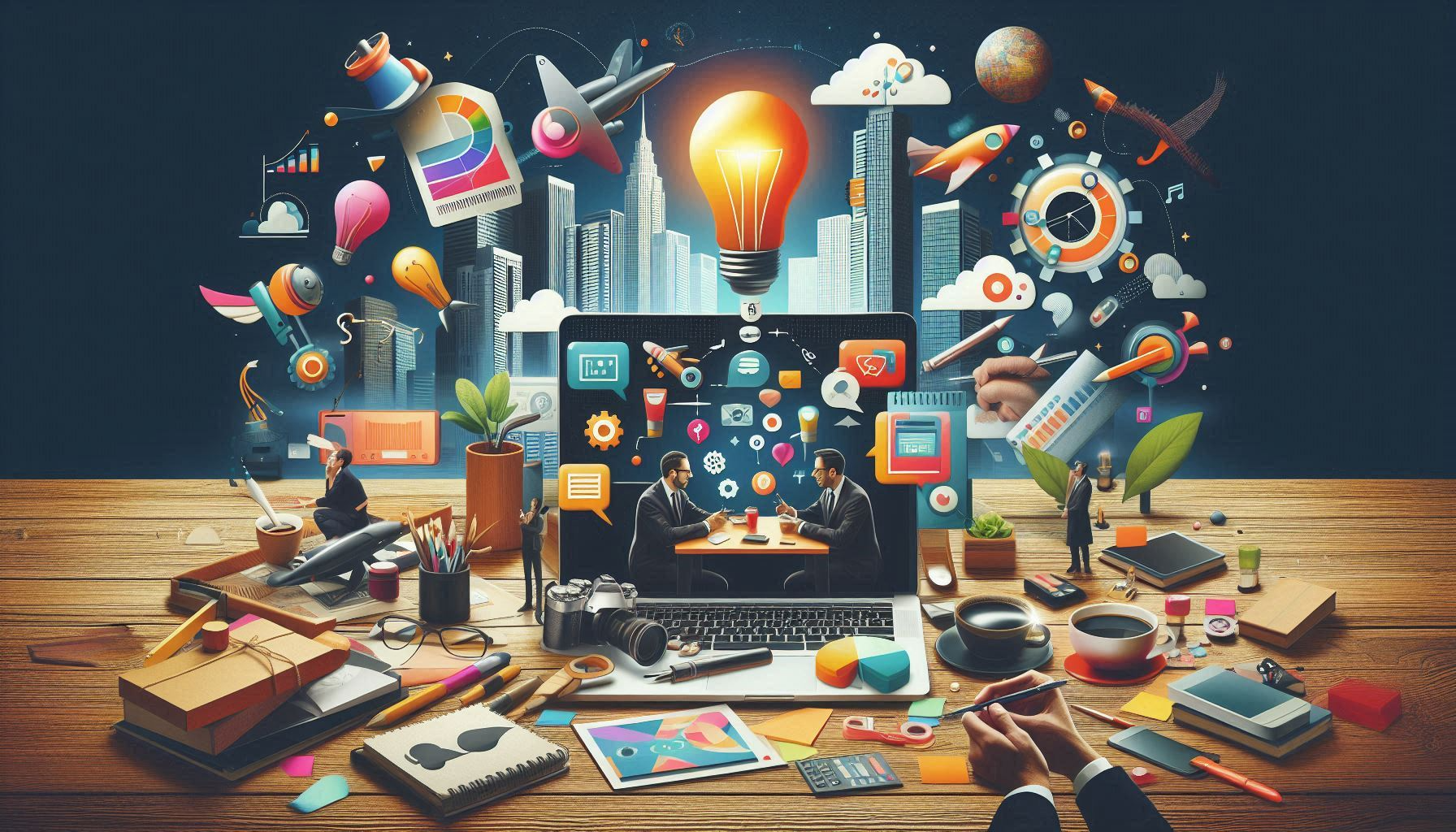 Brainstorming de ideias criativas