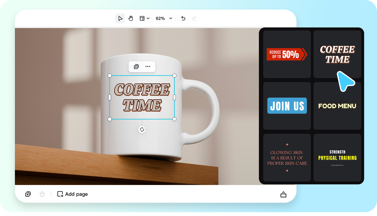 Comprehensive editing tools for unique designs 
