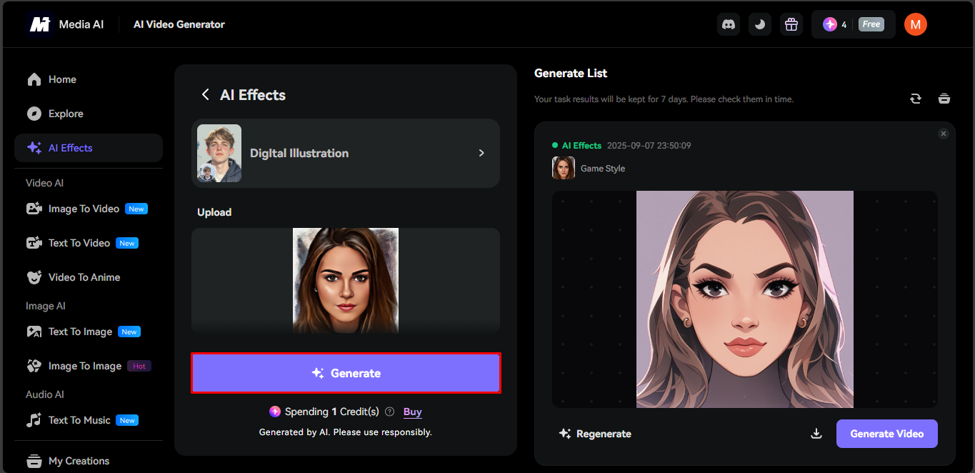 Media.io - محرر الصور الكرتونية المعروفة