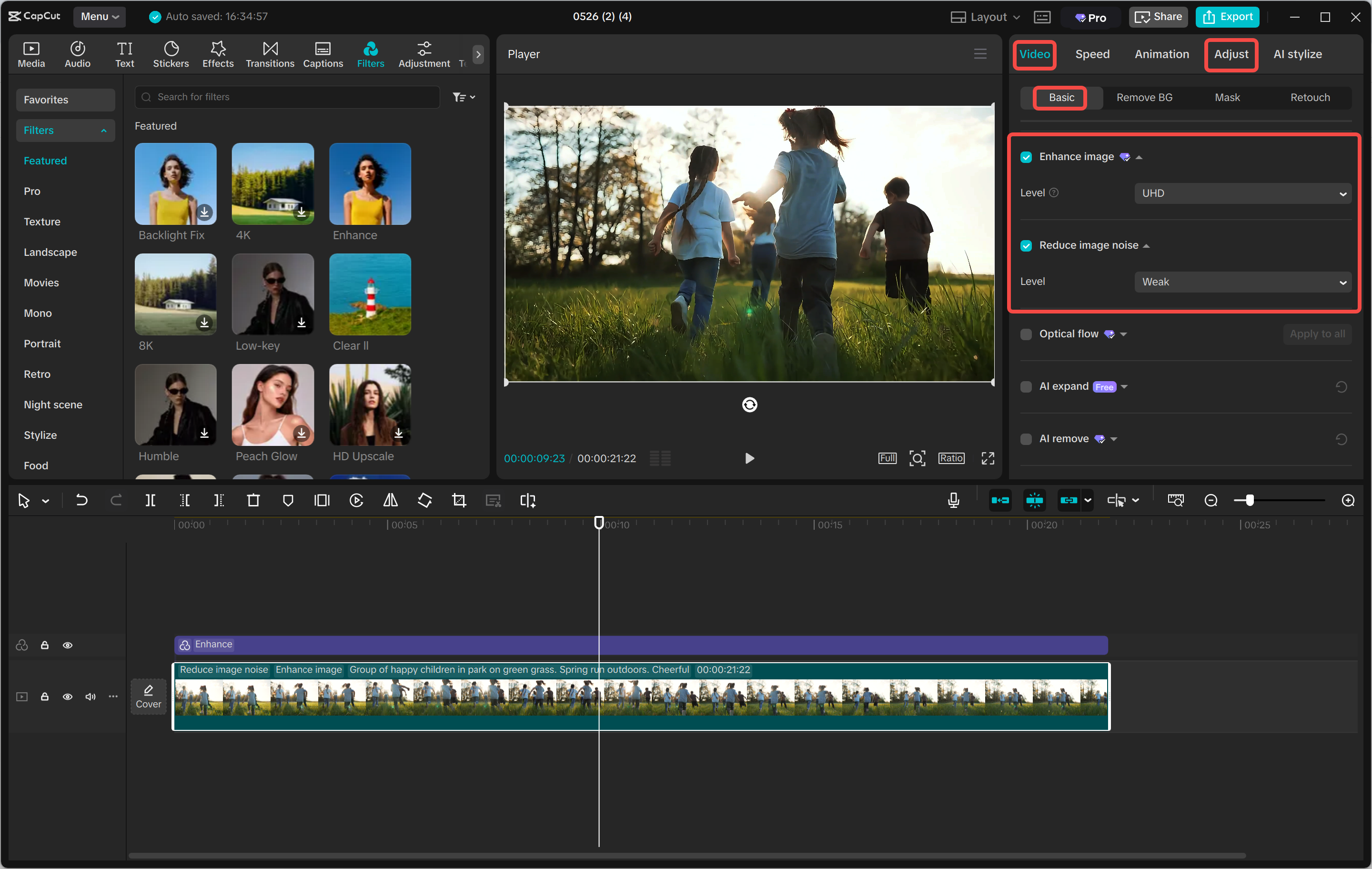 Using AI tools to enhance images in the CapCut desktop video editor