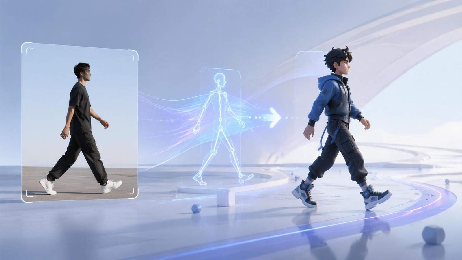 walking motion transfer AI template cover