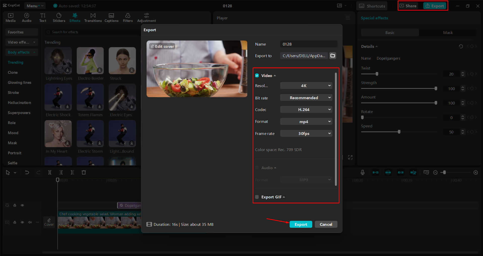 Exporter une vidéo à partir de l' CapCut éditeur vidéo de bureau