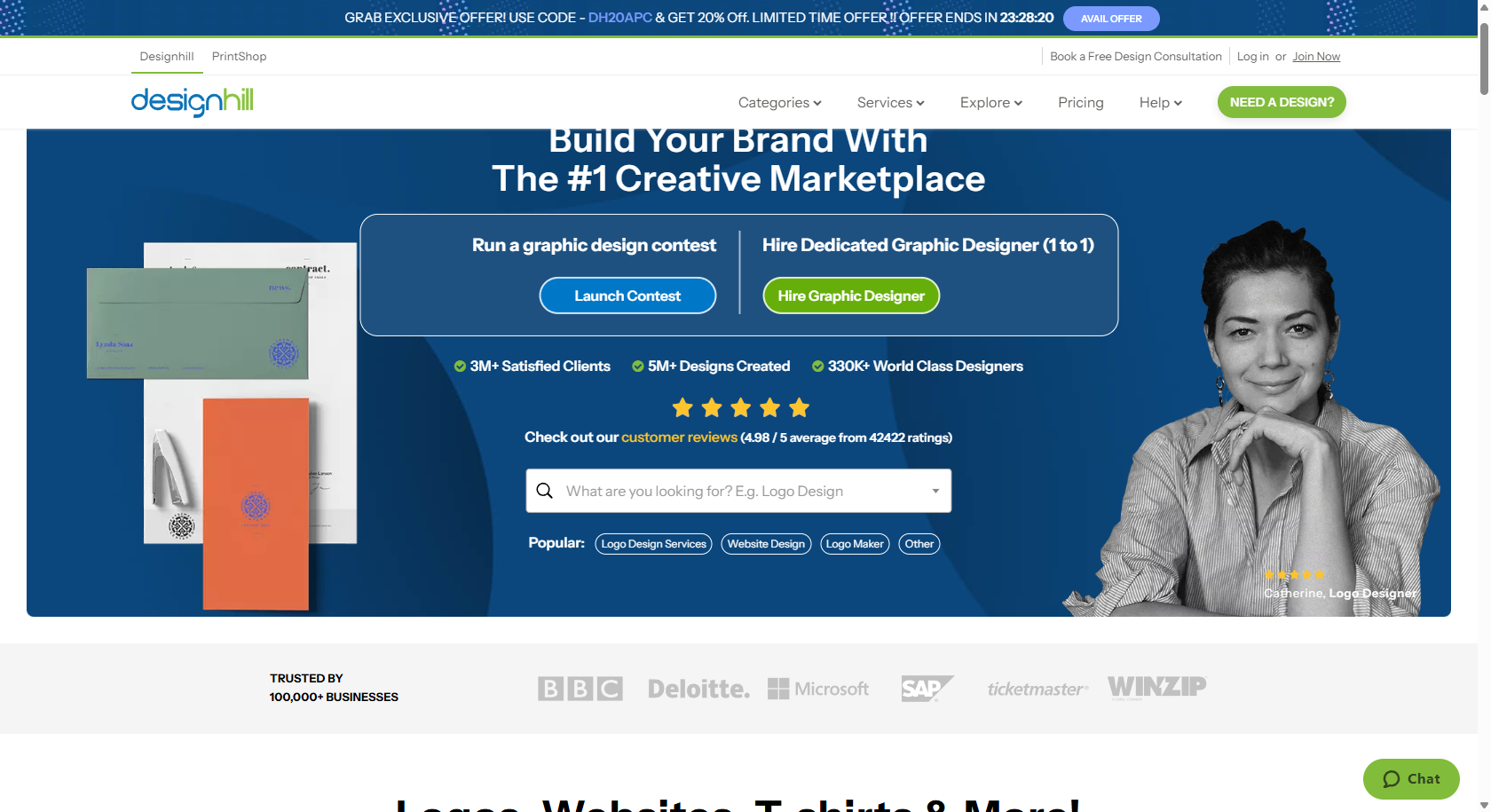 Designhill interface