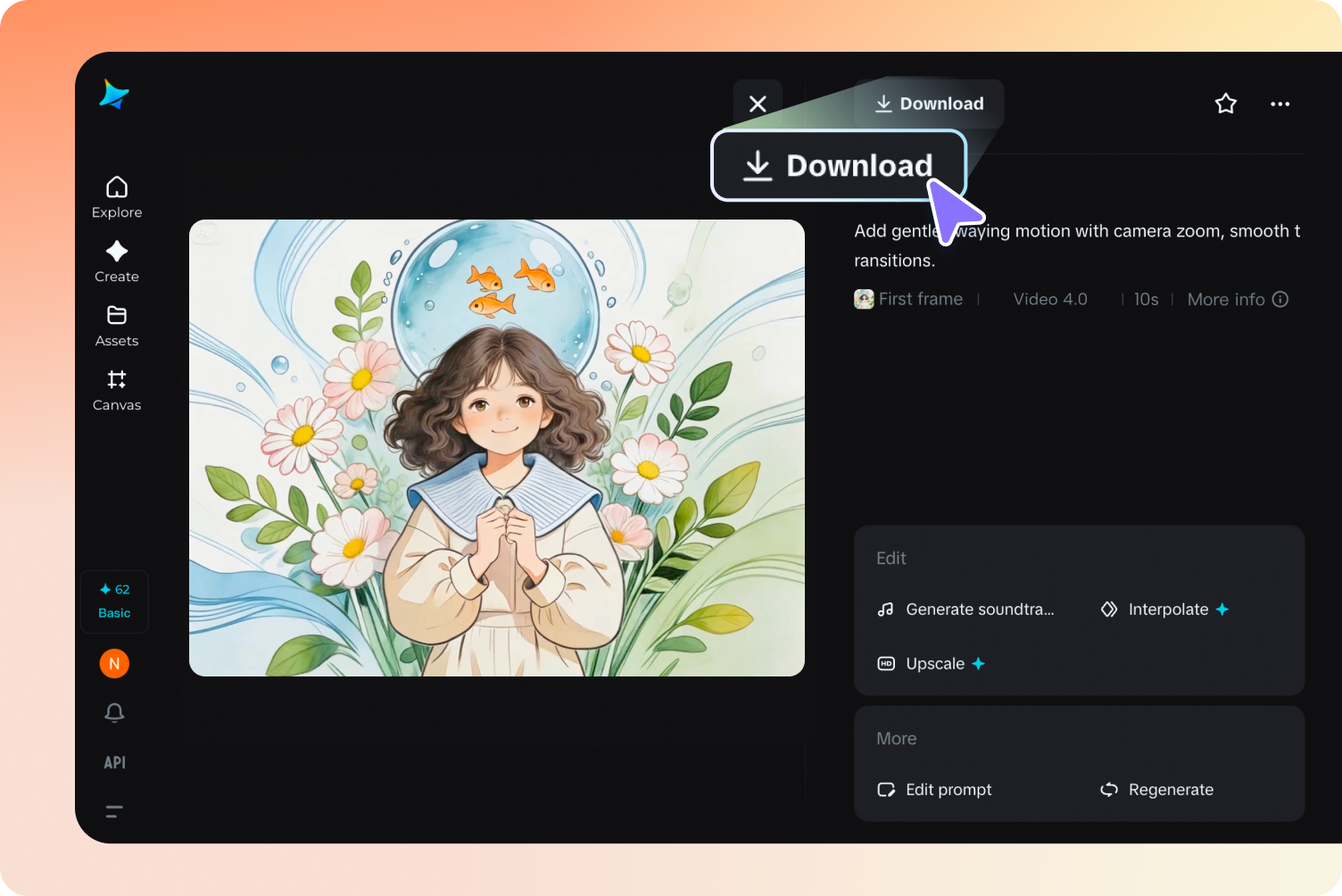 Preview and download your animated video