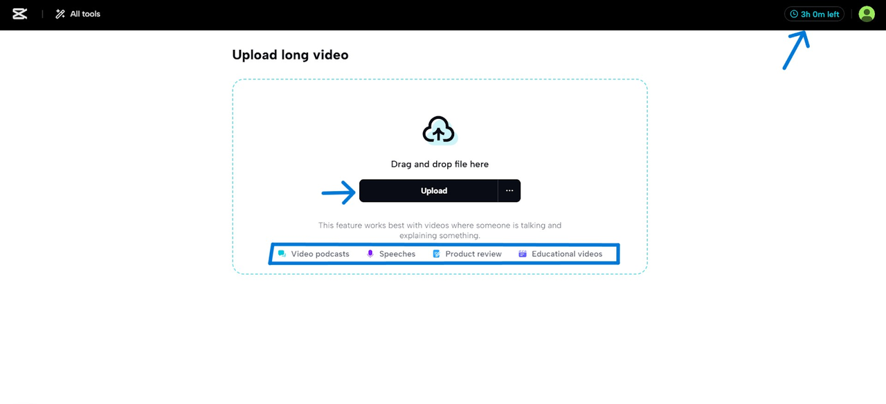 Uploading the video