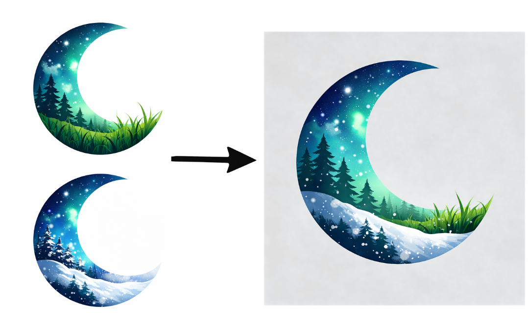 맞춤형 달 로고를 위한 AI 로고 블렌더