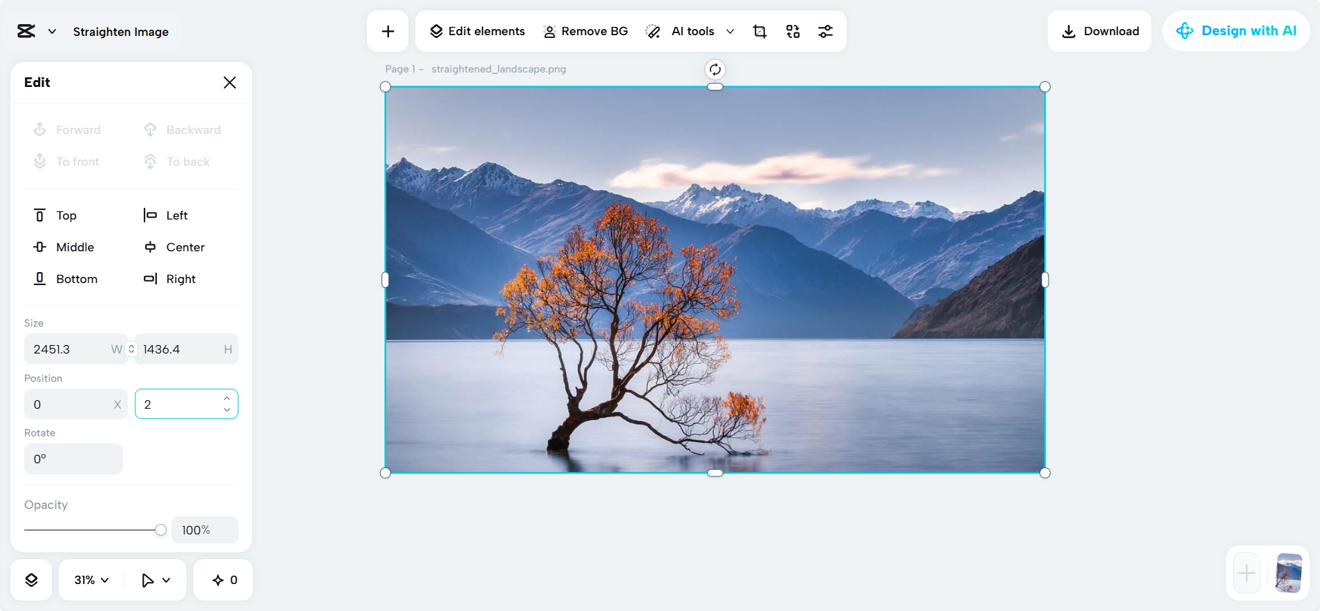 Rozhraní CapCut Web