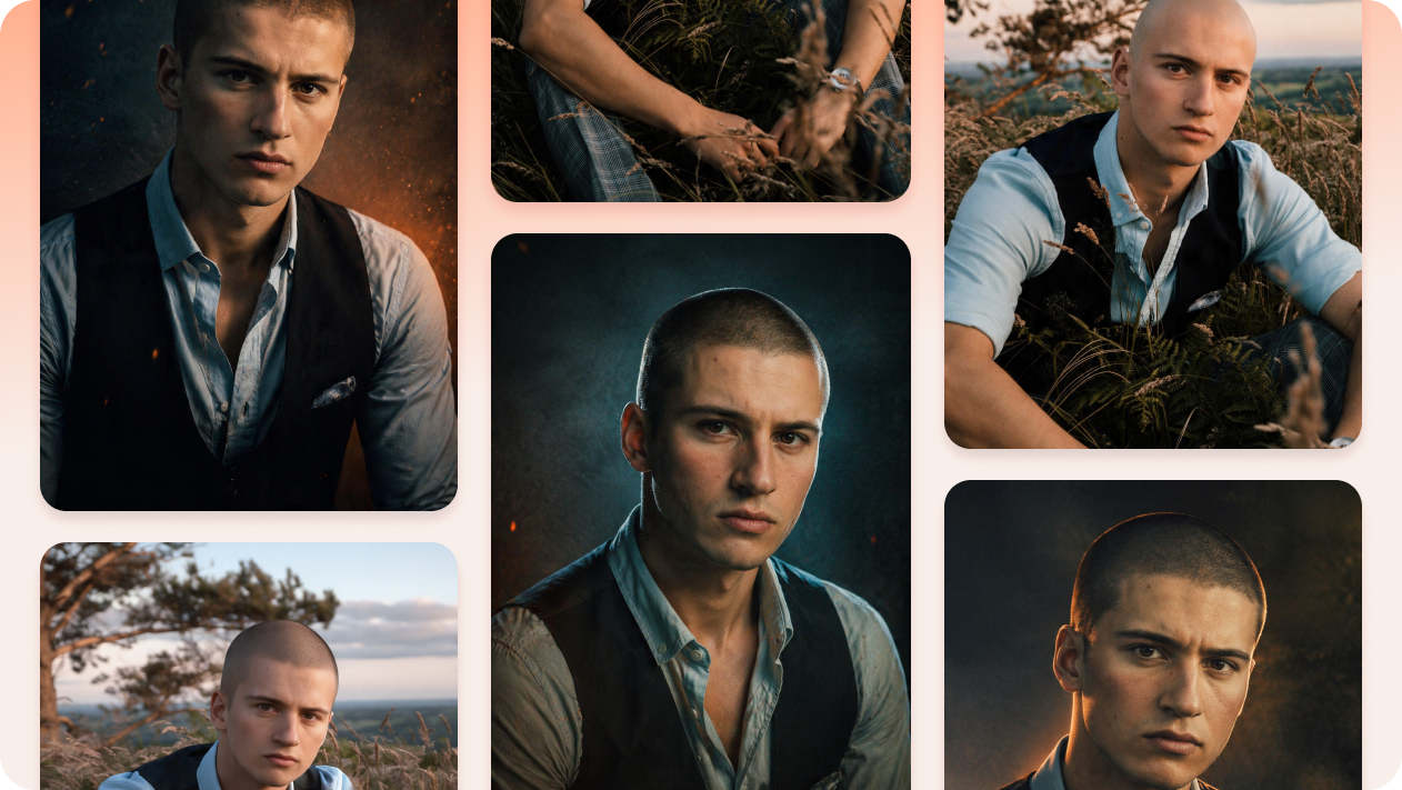 Generate multiple shaved head styles with an AI Agent
