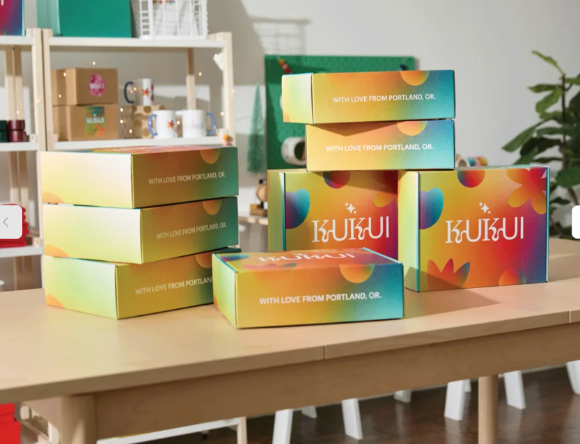 Organized packaging layout with labels and instructions