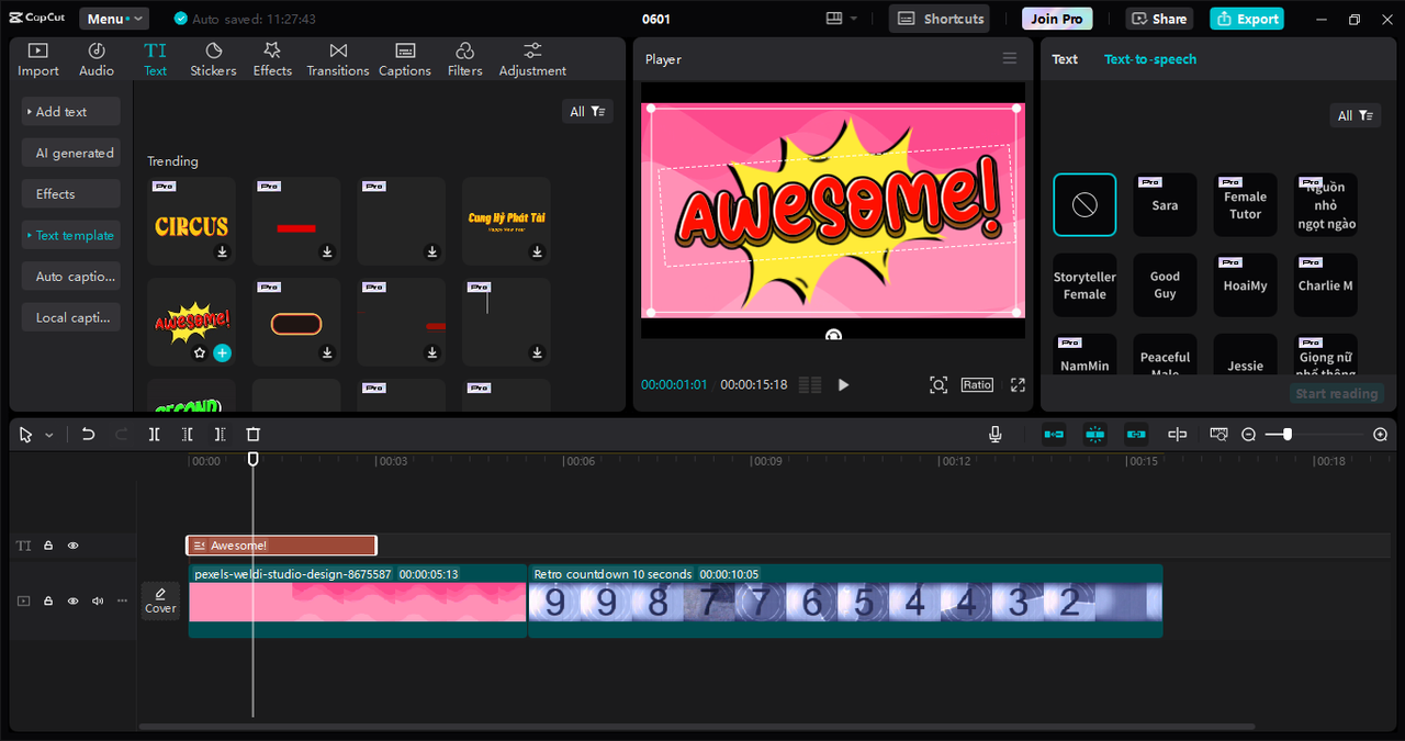 CapCut desktop interface