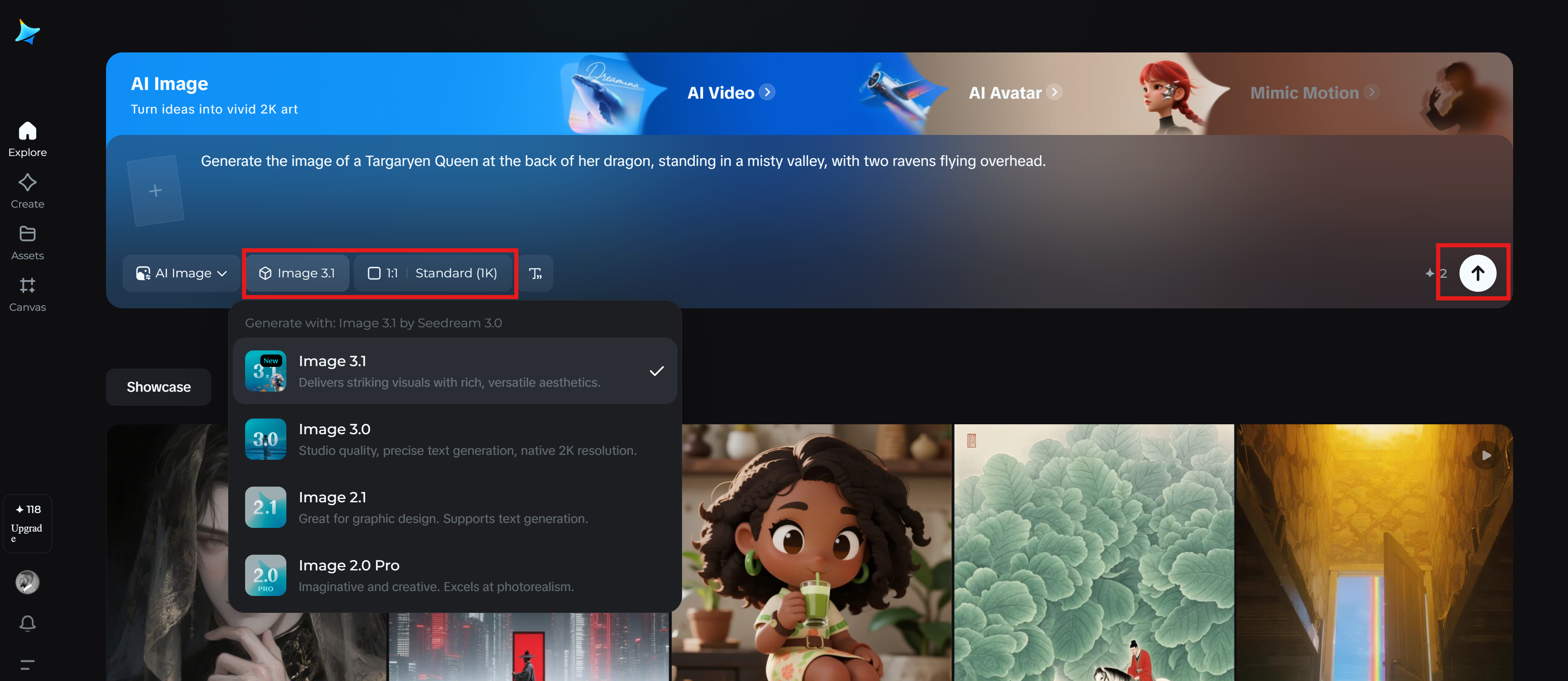 Vídeos generativos da Dreamina AI