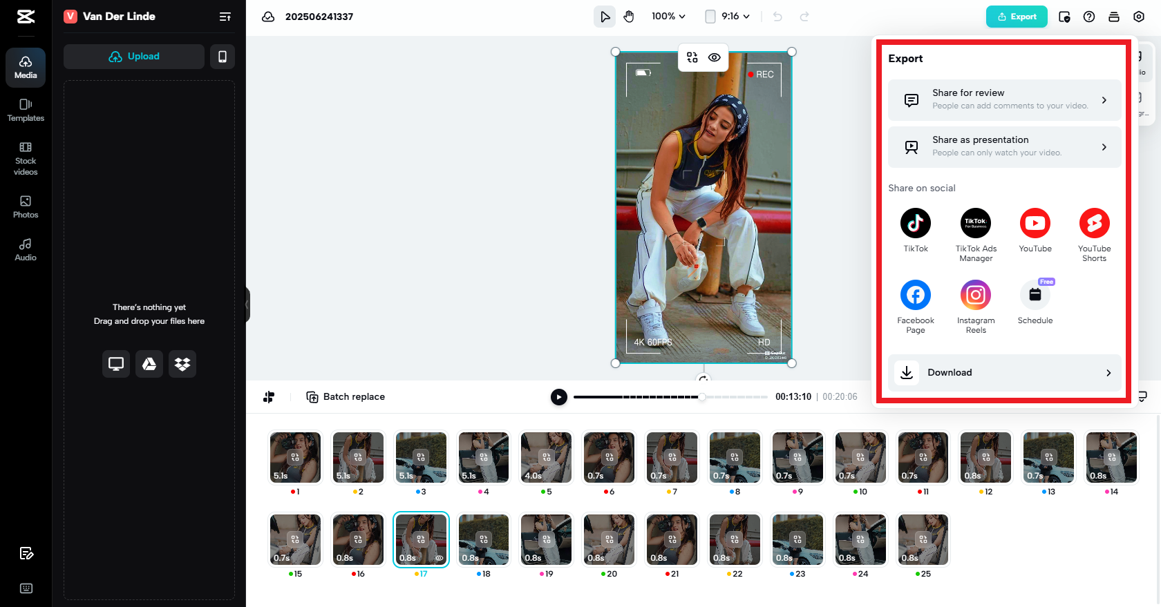 匯出您的最終 TikTok 影片