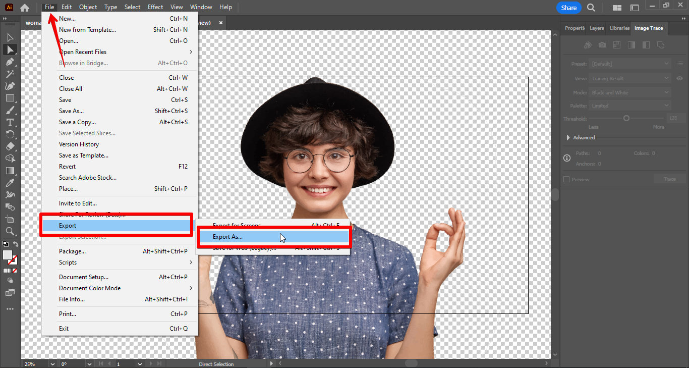 Exporting image from Illustrator