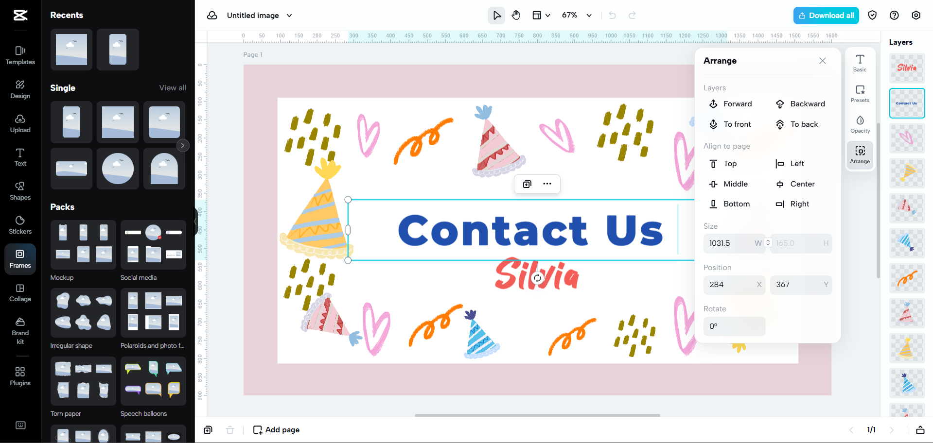 Interface van CapCut Web - een eenvoudige manier om visitekaartjessjablonen aan te passen