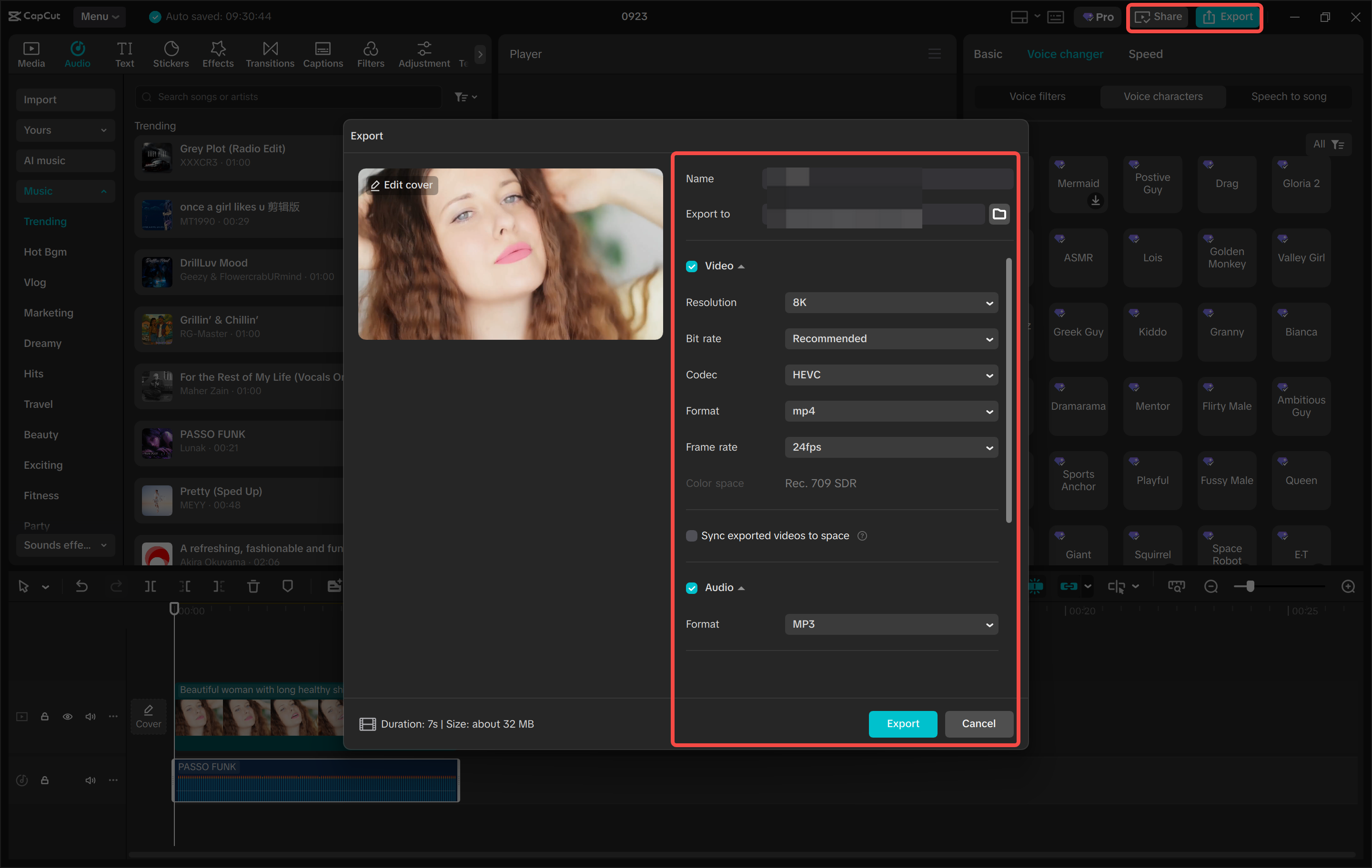 Export your video from CapCut