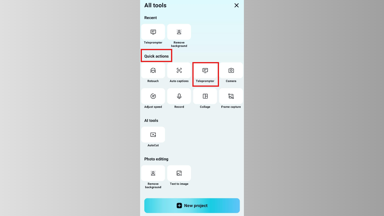Choose the teleprompter