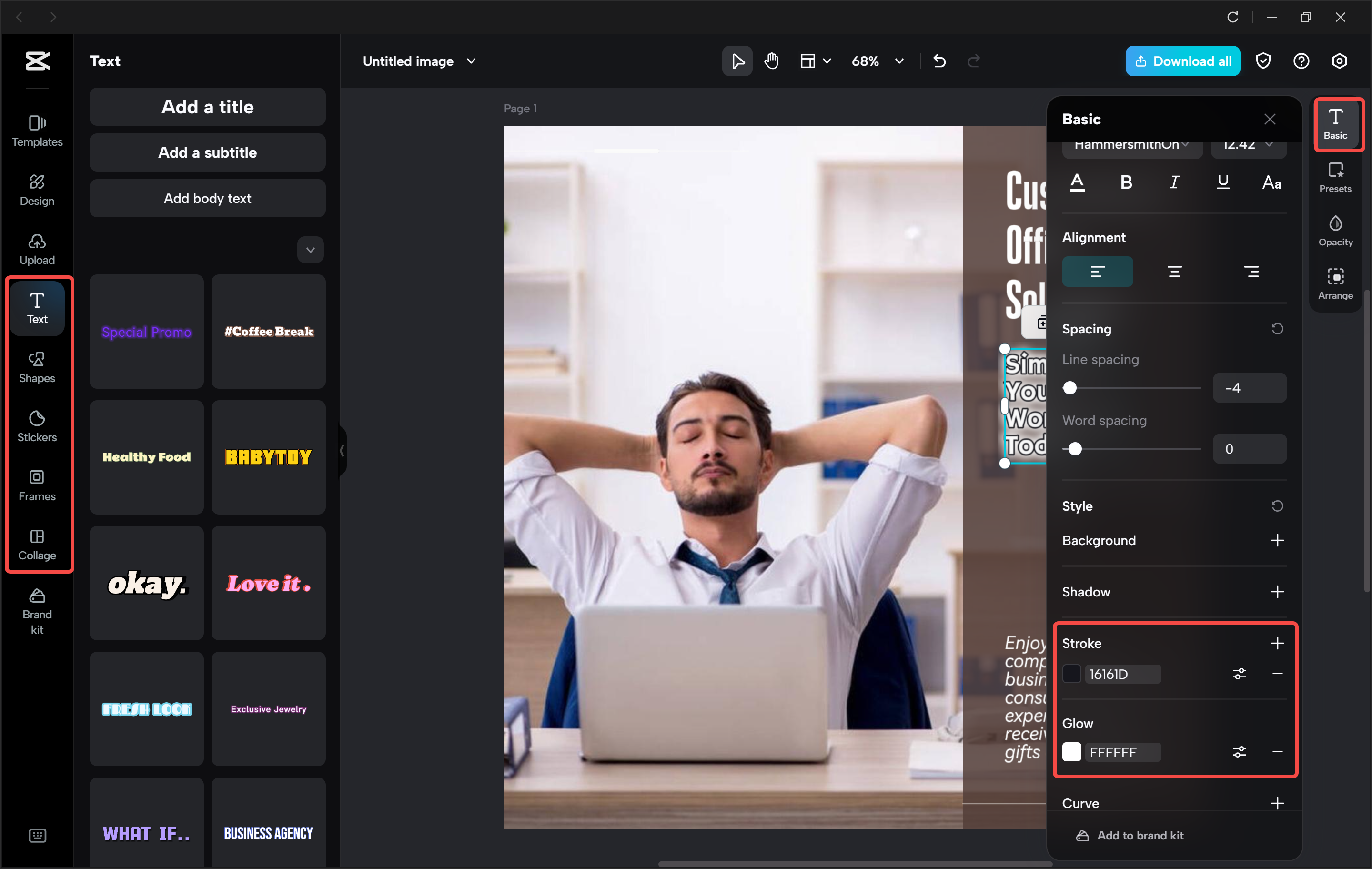 Mengedit dan meningkatkan imej dalam editor video desktop CapCut