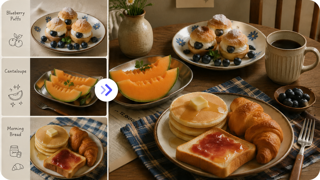 Multi-image generation and blend images seamlessly