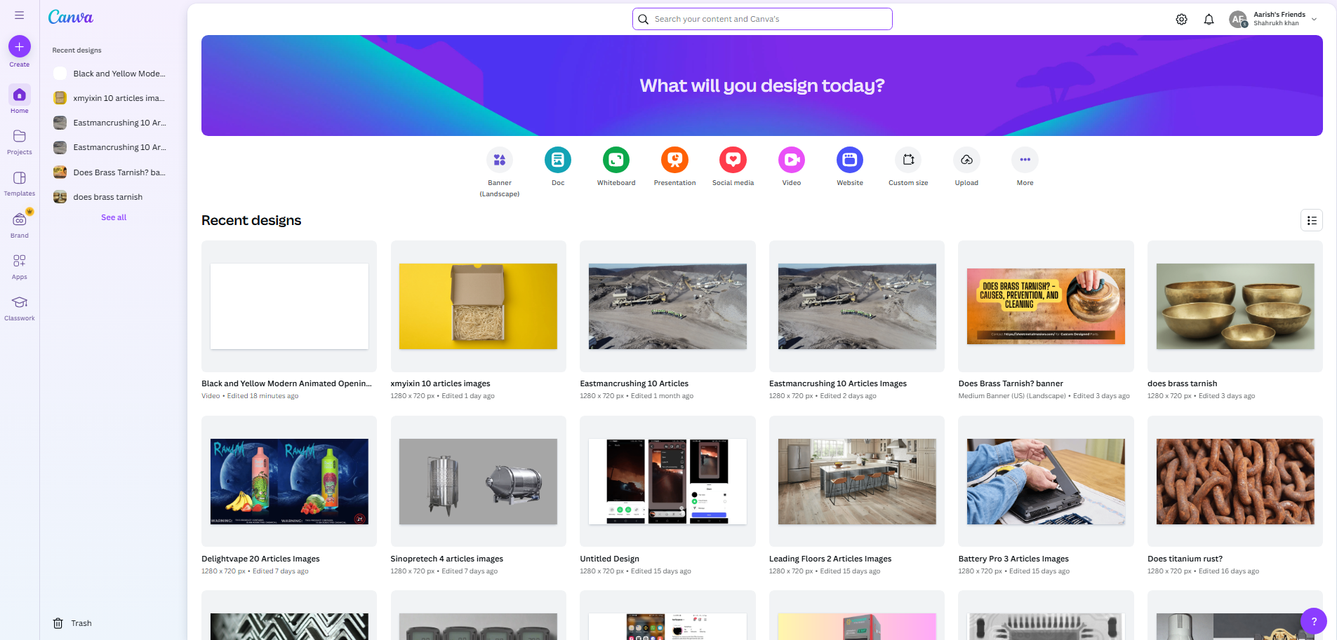 Canva interface