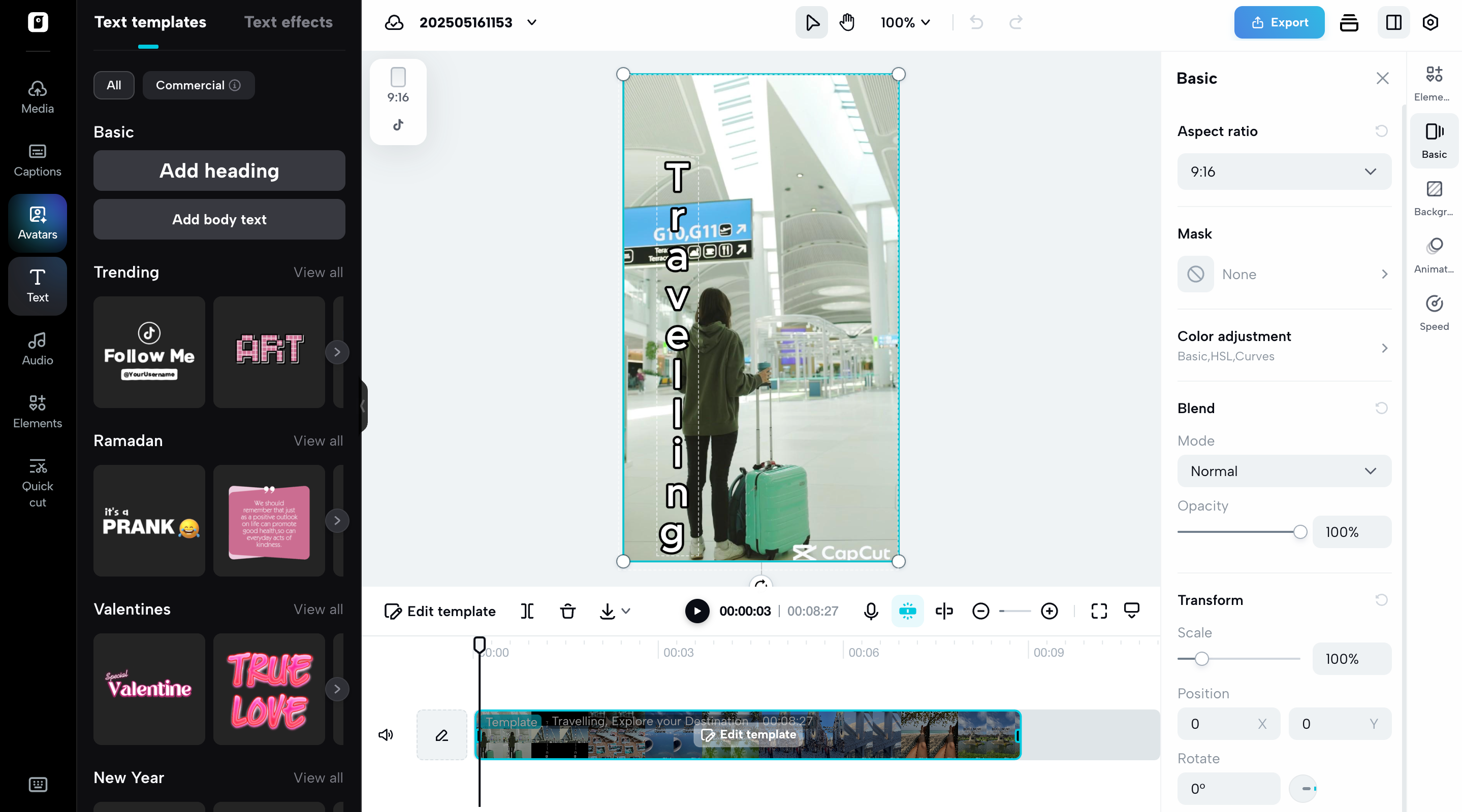 Customize your travel video
