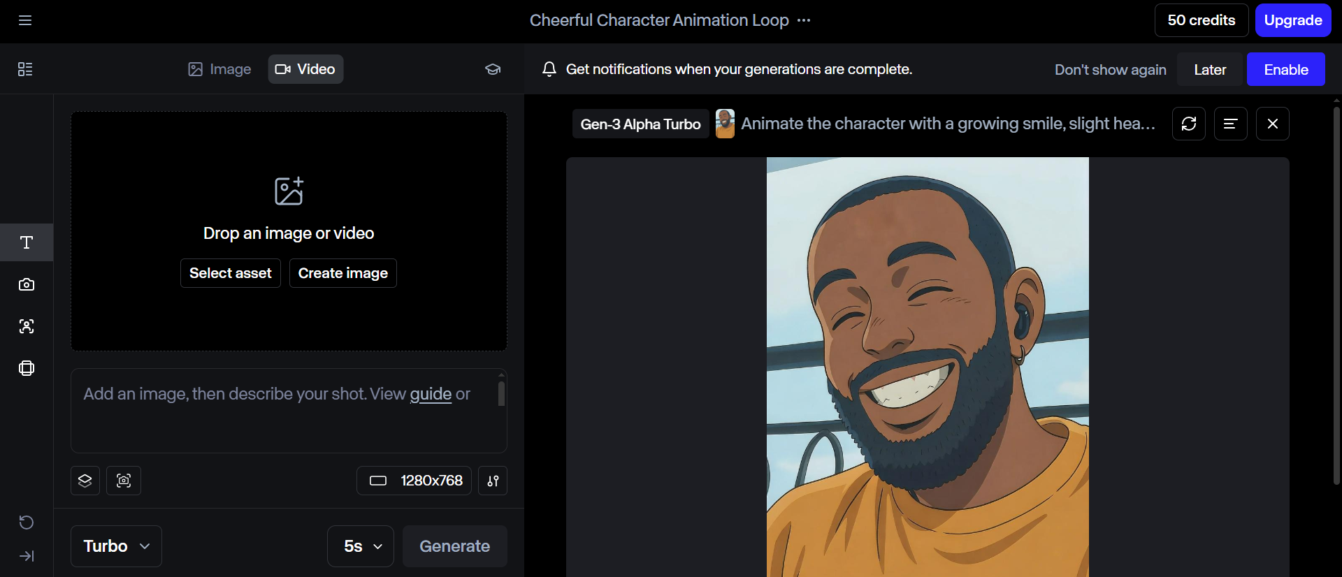 Gränssnitt för videogenerering av RunwayML