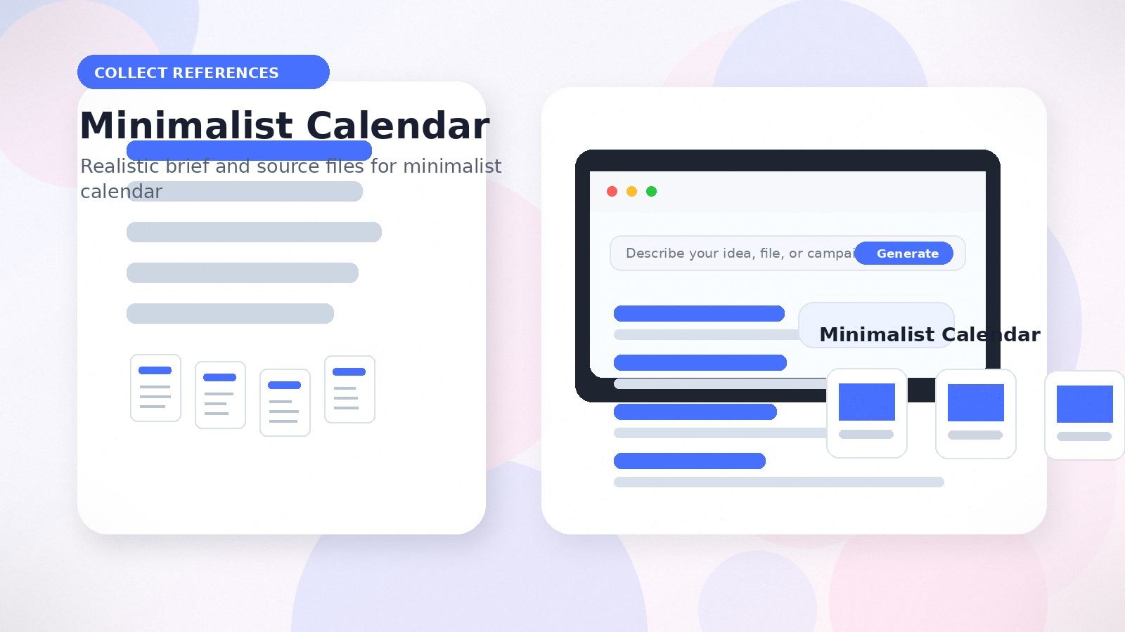 Minimalist Calendar realistic collect references visual for minimalist calendar