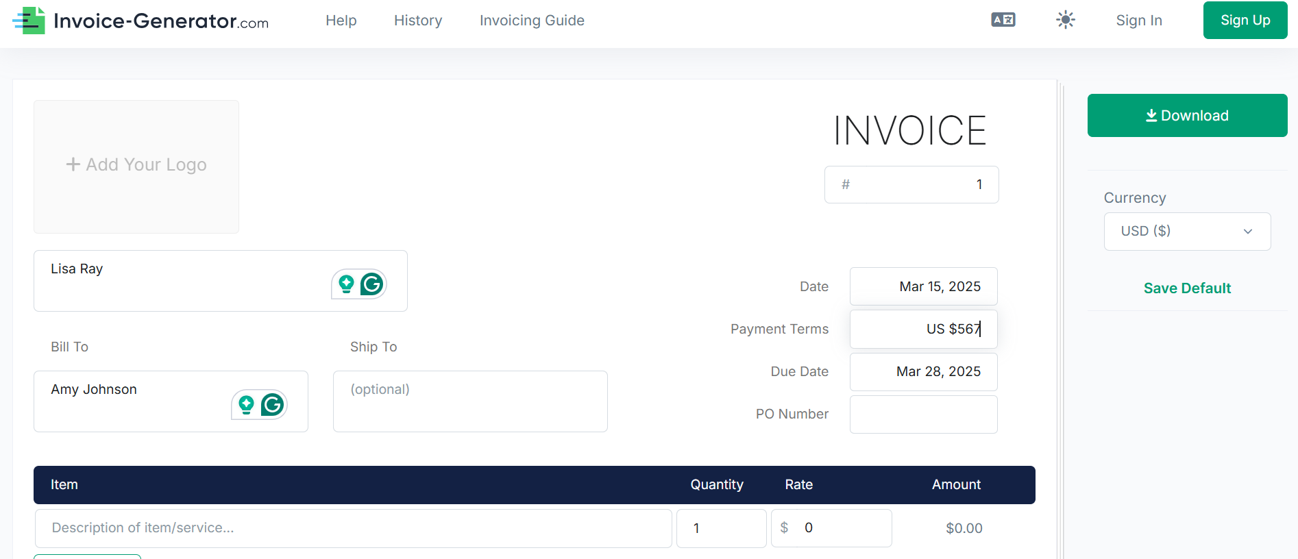 Invoice Generator