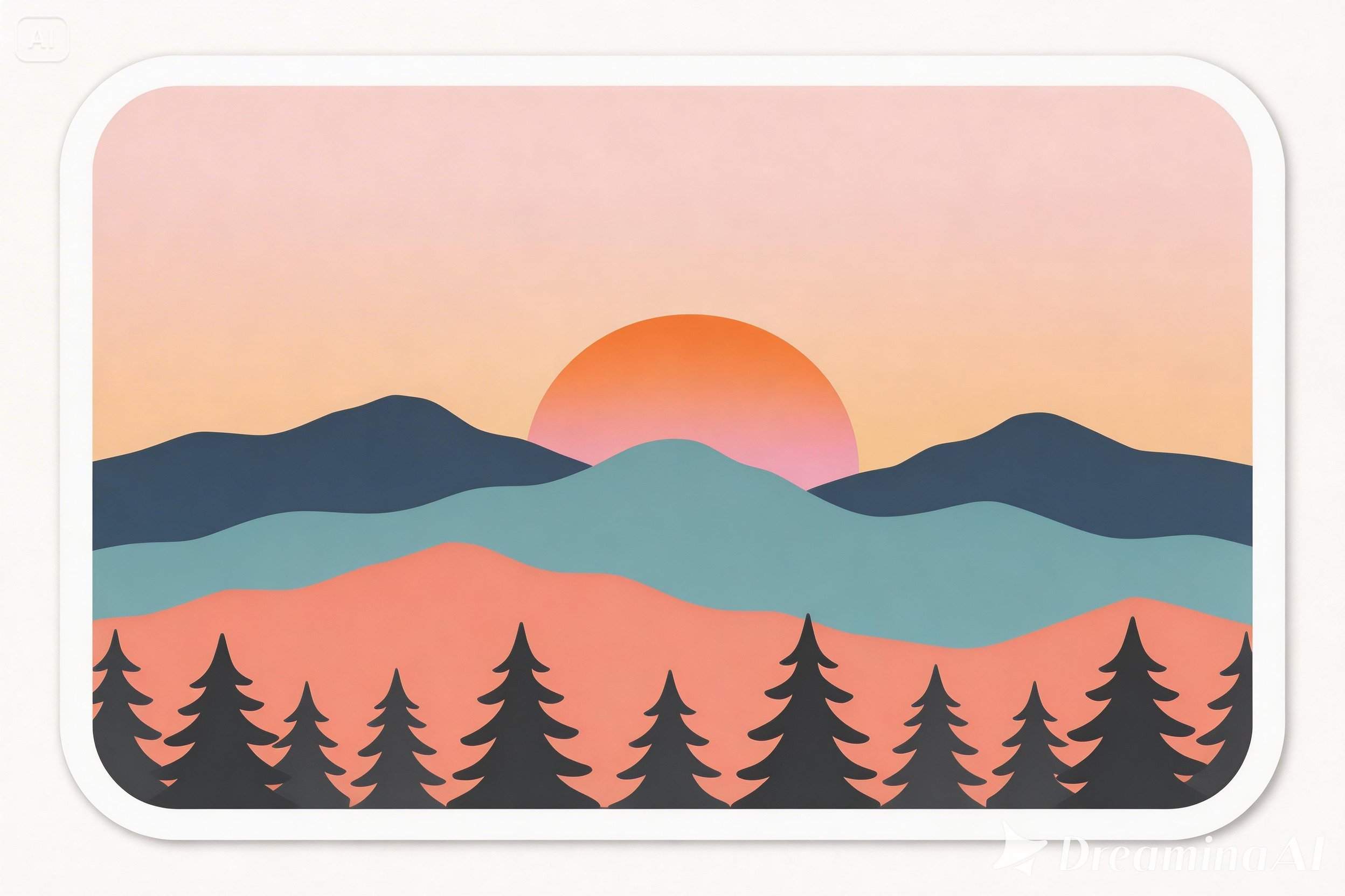 Nature aesthetic sticker design
