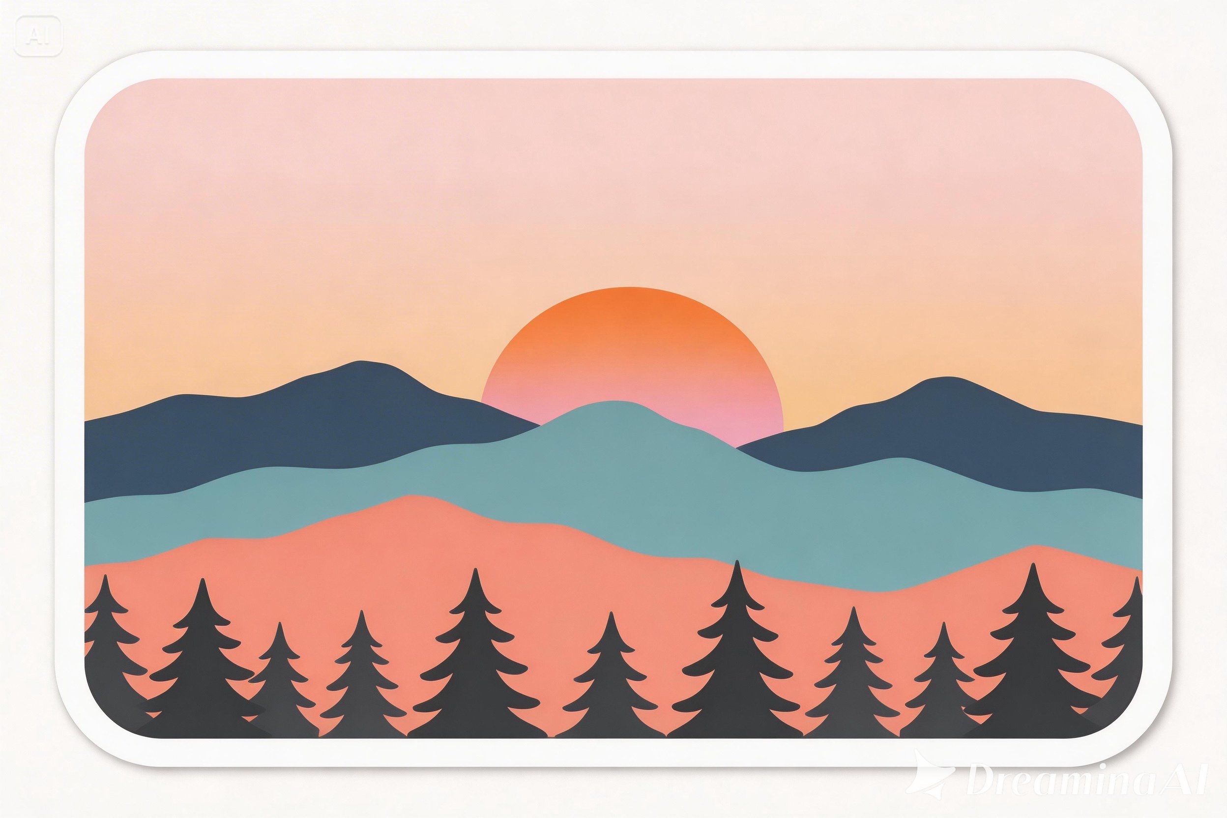 Nature aesthetic sticker design