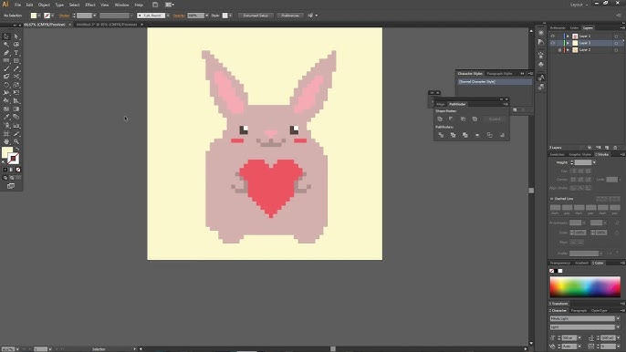 Interface of Adobe Illustrator - an efficient pixel art software