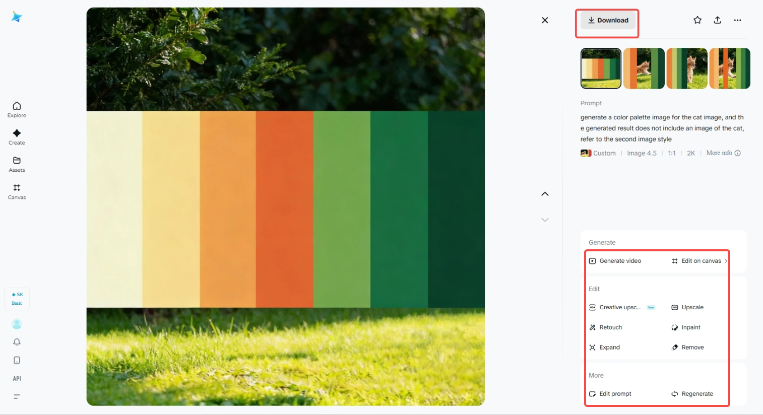 Download the color palette image