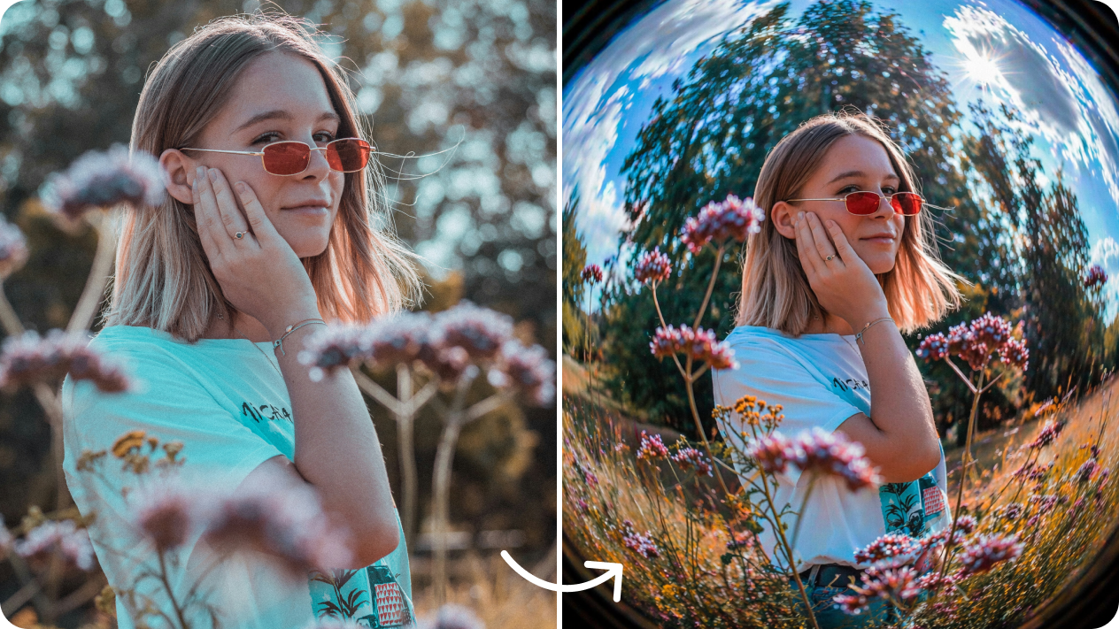 Aplica efectos de ojo de pez a tus propias fotos con IA
