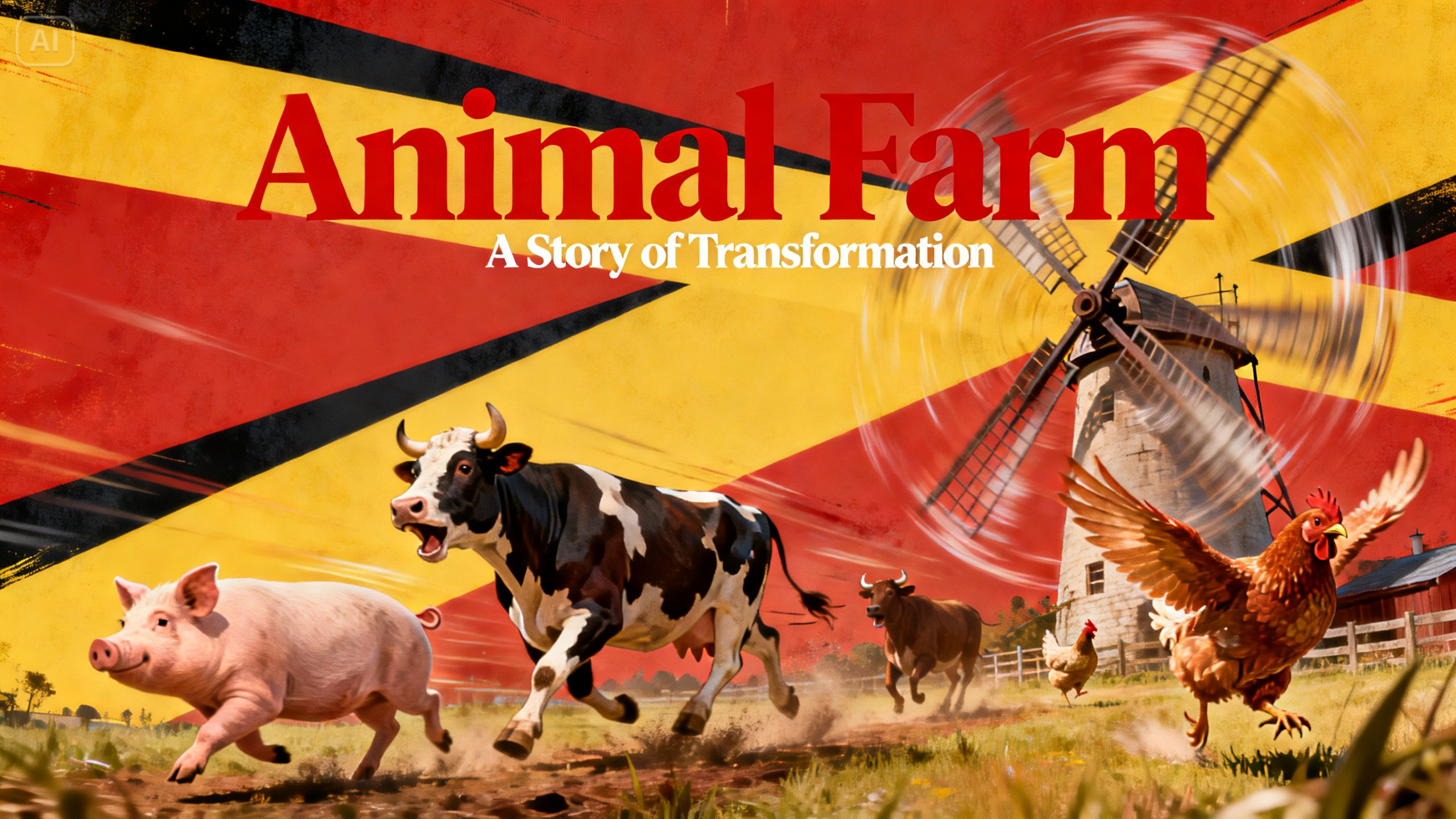 Un poster animat al unei ferme de animale