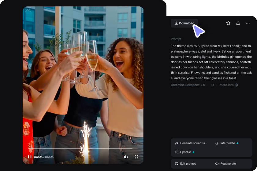  誕生日のビデオをプレビューしてダウンロードする