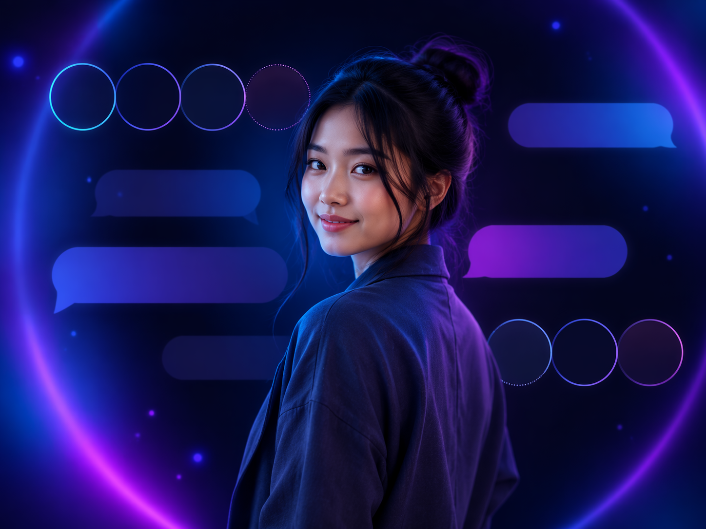 Dreamina Messenger background effect AI safe dark chat-theme visual 1