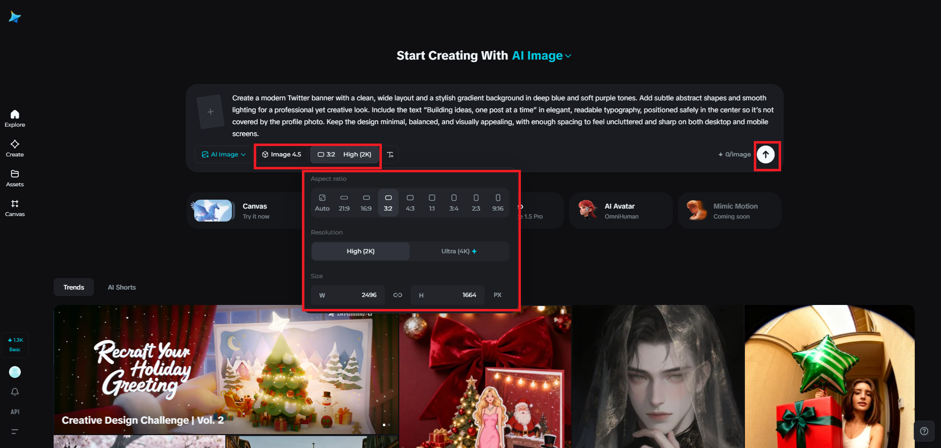 Choose the model and adjust output settings