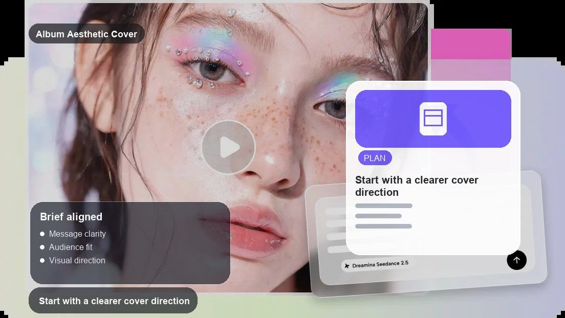 Album Aesthetic Cover Maker realistic image for start with a clearer cover direction