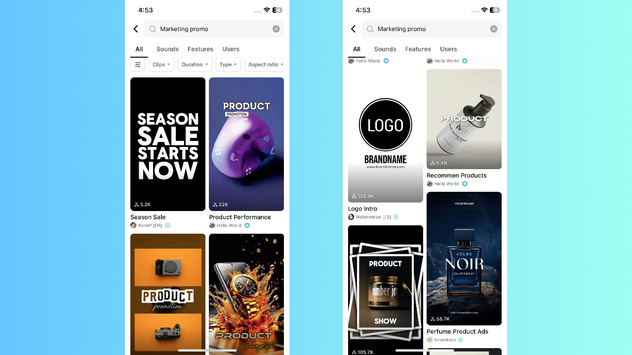 Marketing promo template